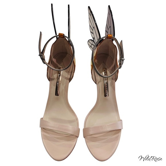 Sophia Webster Chiara Nude, Silver, & Orange Butterfly Heels SZ 36.5 - Picture 4 of 14